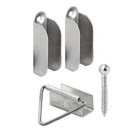 Prime-Line 4 Top, 2 Bottom Hangers and Latches with Screws, Mill Finish 1 Set, PK2 PL 7760